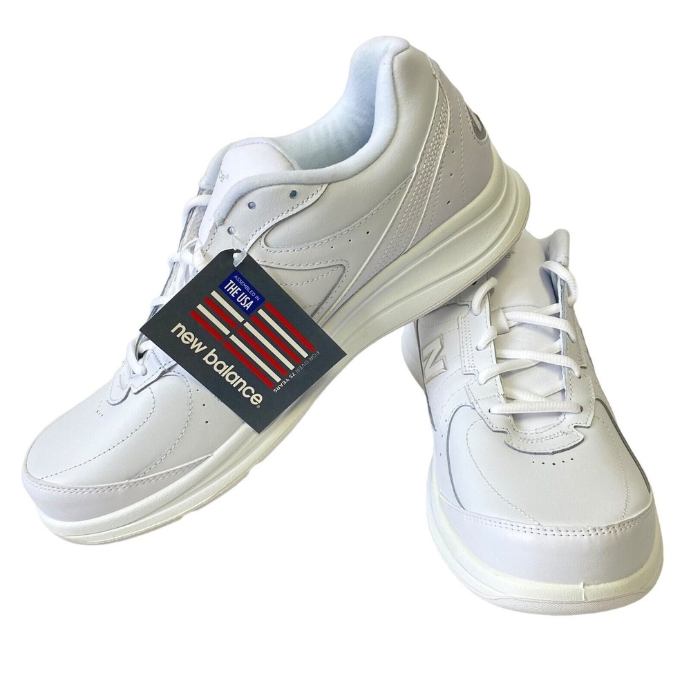 New Balance 577WT Men 13D Lace-Up Walking Shoes White Leather NIB Sneakers